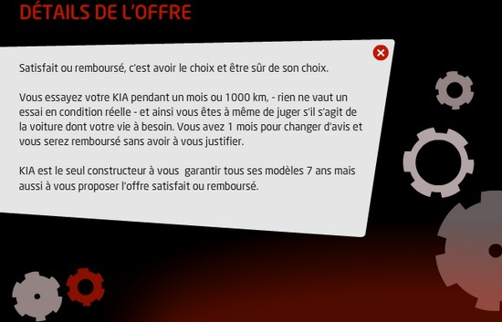 details offre kia details offre kia Kia frappe fort : Satisfait... ou remboursé!