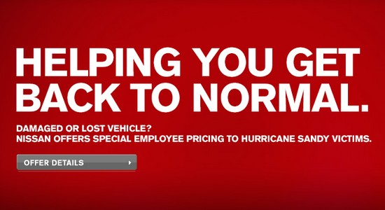 nissan sandy nissan sandy Nissan USA : des offres spéciales Ouragan Sandy!